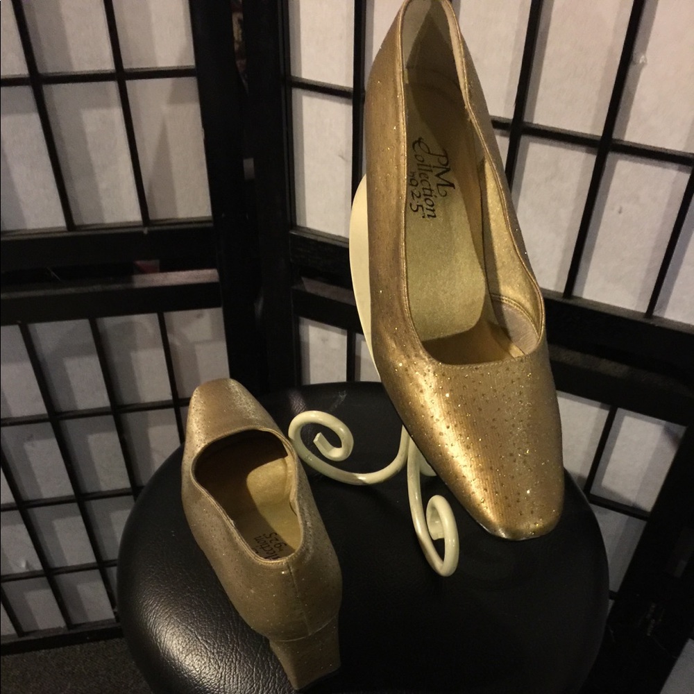 Gold Glitter Heels. Worn twice.